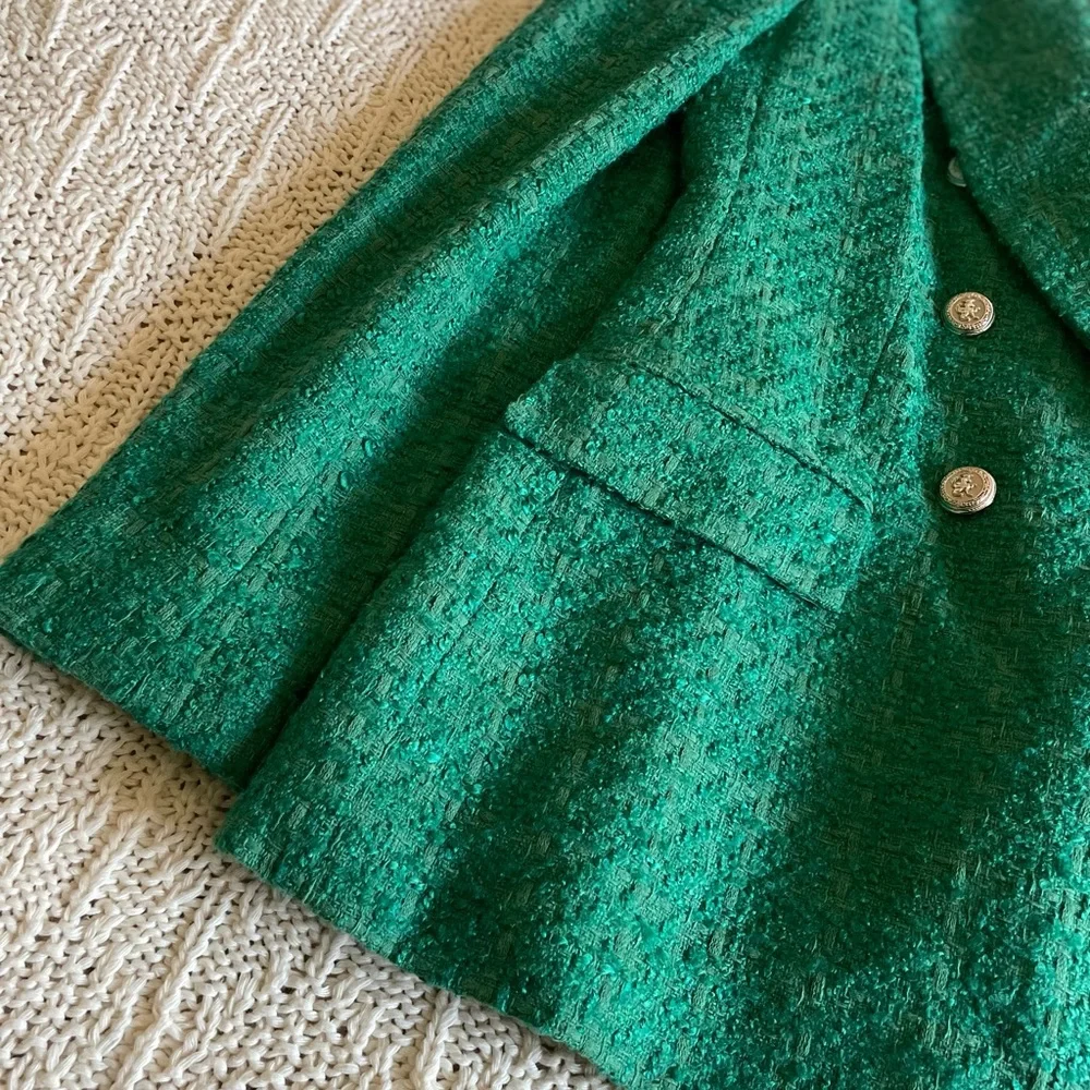 ZARA BUTTON TEXTURED WEAVE BLAZER - Picture 6 of 16